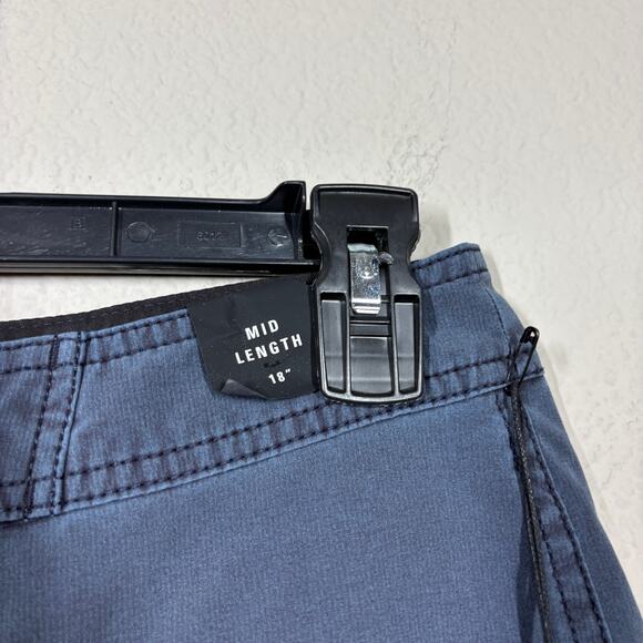 RVCA Mens Size 28 VA Pigment Trunk Board Shorts Navy Tie Front Stretch - Picture 5 of 12